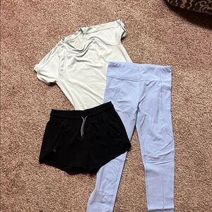 Athleta Kids Black Shorts, leggings and shirt bundle!!!